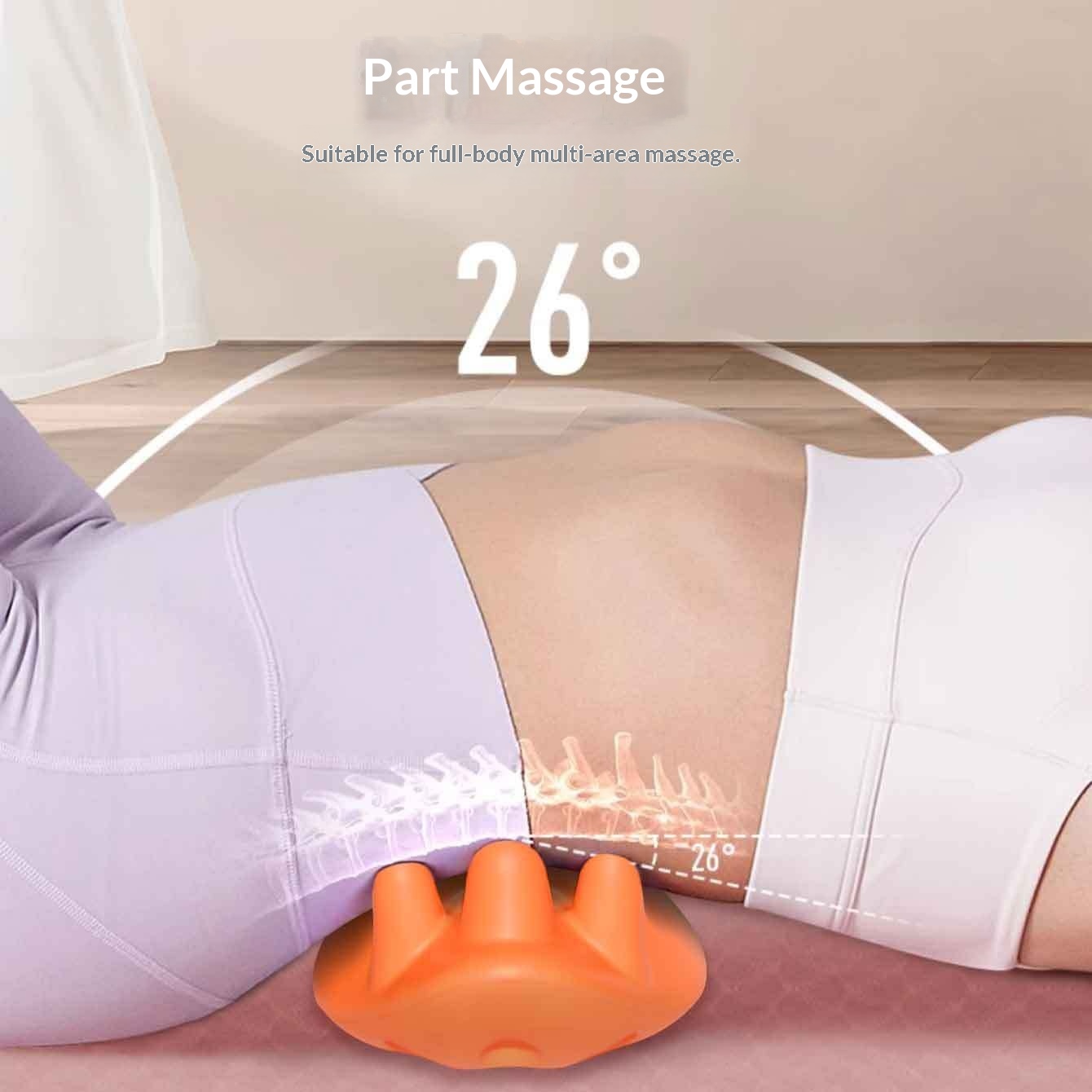 Lumbar Relief Lower Back Stretching Massage Device Yoga Back-Opening Support Cushion for Body Unisex