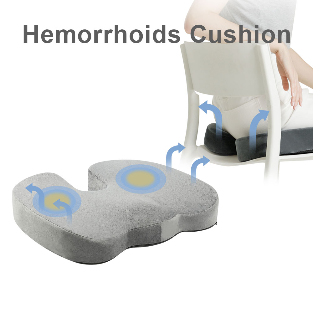 Factory Supply High Density Memory Foam Gel Seat Cushion Orthopedic U Shape Gel Butt Pillow Cooling Chair Seat Cushion