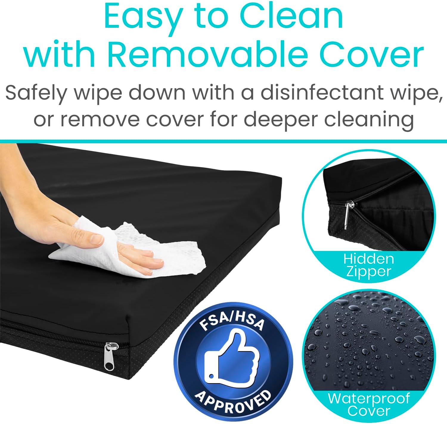 Waterproof Memory Foam Gel Pad Wheelchair Cushion Pressure Relief Washable Cover Incontinence Lumbar Pillows Seat Cushions