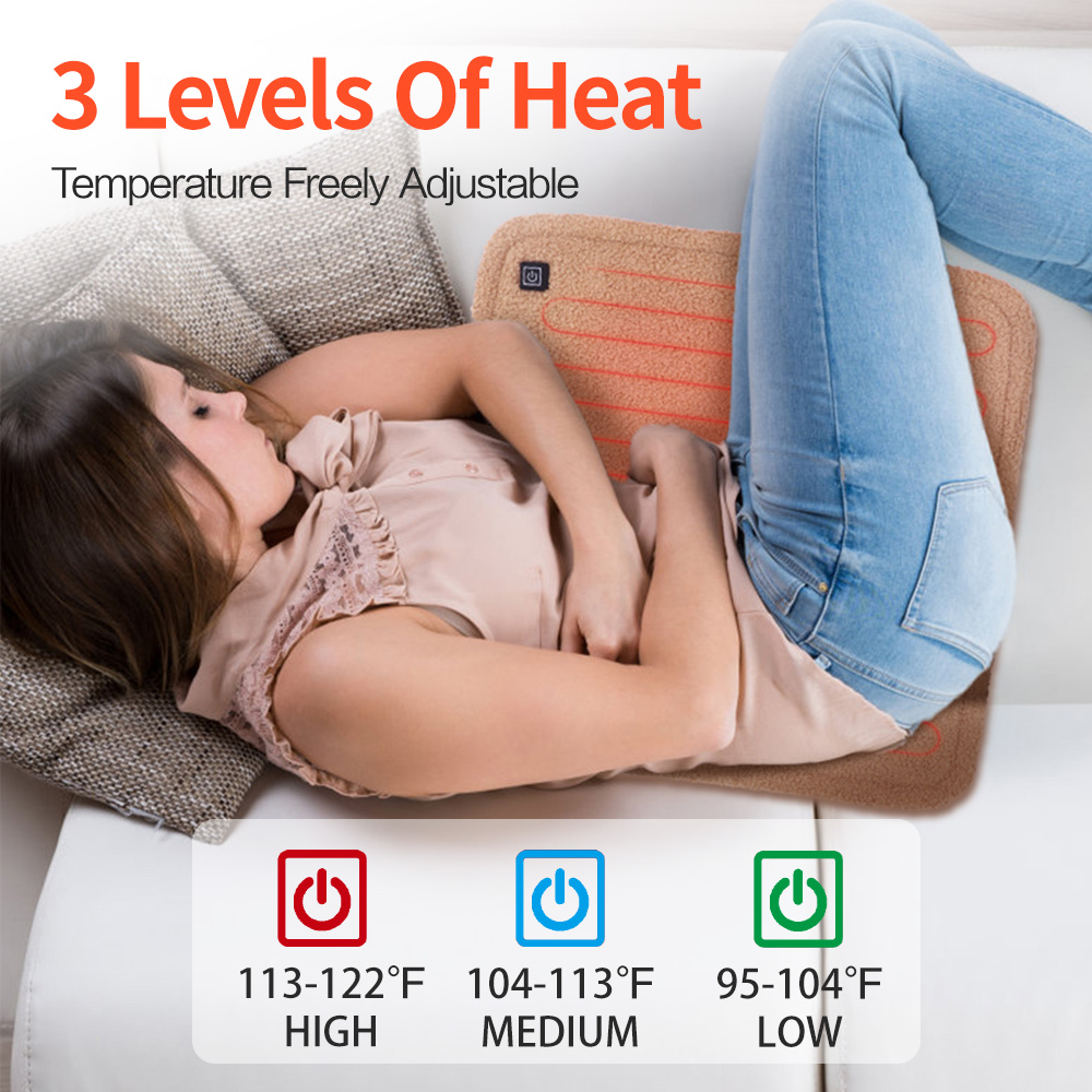 Portable Heated Seat Cushion with USB Heated Seat Cushion for Hips, Heating Chair Pad 3 Temperature Settings with USB Port