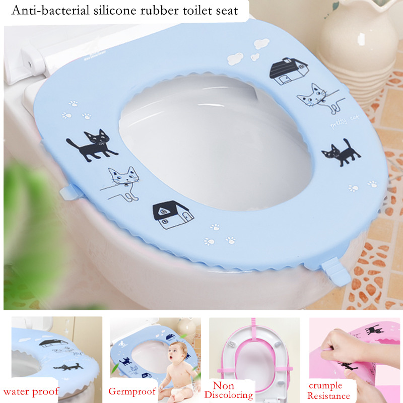 Waterproof Household Silicone Heating Protective Toilet Seat Cushion Soft Rubber Pad with Sterilization for Hair Care
