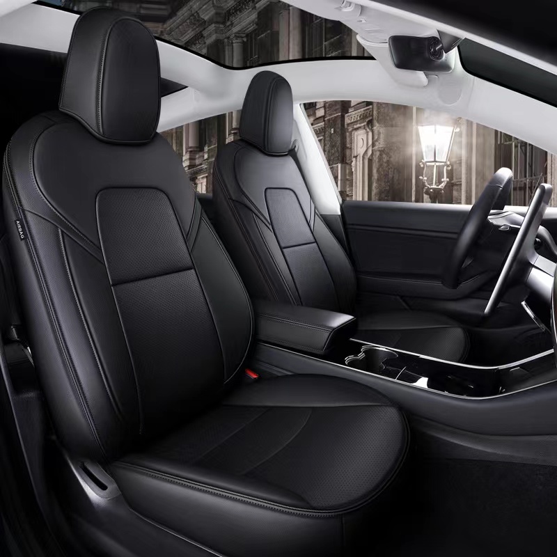 Custom Tesla Model 3 Premium Leather Car Seat Covers Full Covered Fit Set Car Accessories Cushion Cover for Tesla Model Y