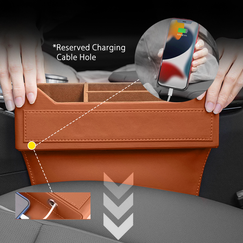 Multifunctional Car Seat Gap Filler Organizer Seat Gap Storage PVC Leather Multi Slot Storage for Phone Cable Card