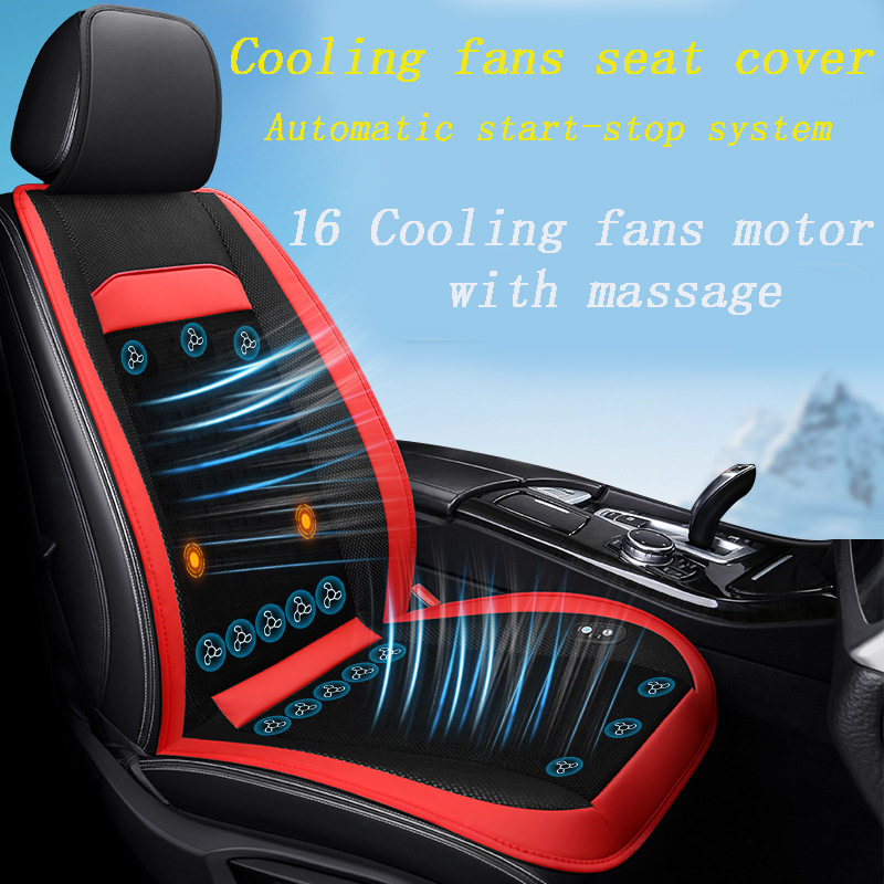 Dropshipping Summer Cooling &amp; Massage Car Seat Cushion, 16 Built-in Cooling Fan Motors