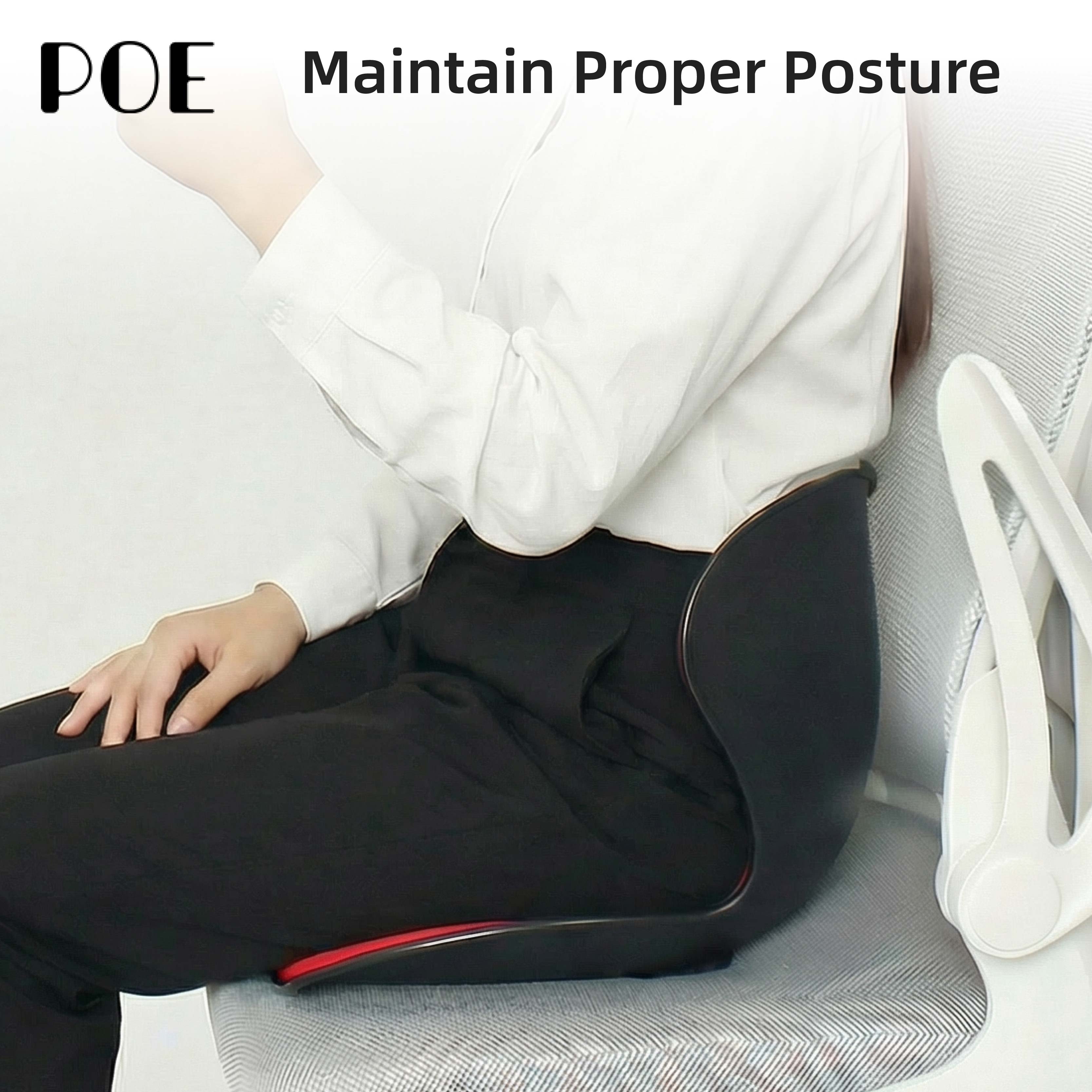 Professional Ergonomic Foldable Memory Foam Filling 100% Polyester Customizable Removable Washable Back Car Lumbar Seat Cushion