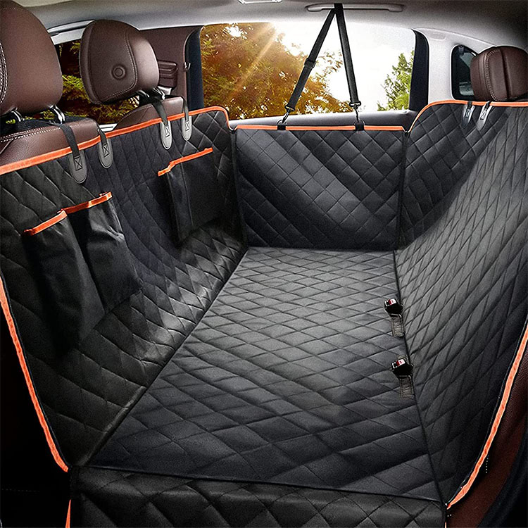100% Waterproof Black Universal Small Animals 600d Polyester Padded Hammock Rear Back Seat Mat Pet Dog Car Seat Cover