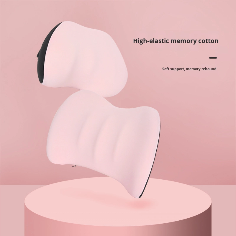 Cooling Heating Car Seat Cushion Memory Foam Lumbar Support Long Sitting Neck Pillow Headrest Simple Ice Silk Design