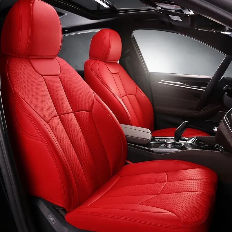 Luxury Genuine Leather Middle Part 5 Seaters Custom Fit for 2004-2018 Lexus IS Series Car Seat Covers Front Rear Cushion