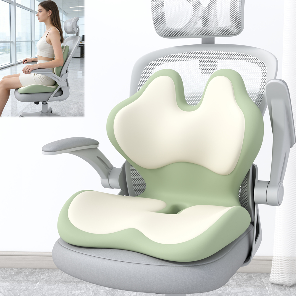 Customizable Orthopedic Office Chair Butt Cushion Lumbar Support Pillow Set Memory Foam Coccyx Pain Car Seat Cushion Sewing