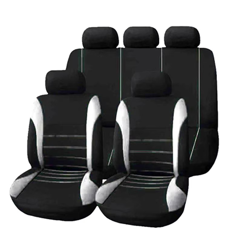 5-Piece Auto Parts Car Seat Cover Set Universal Front/Rear Cushion with PVC Four Seasons Protection Polyester Fabric