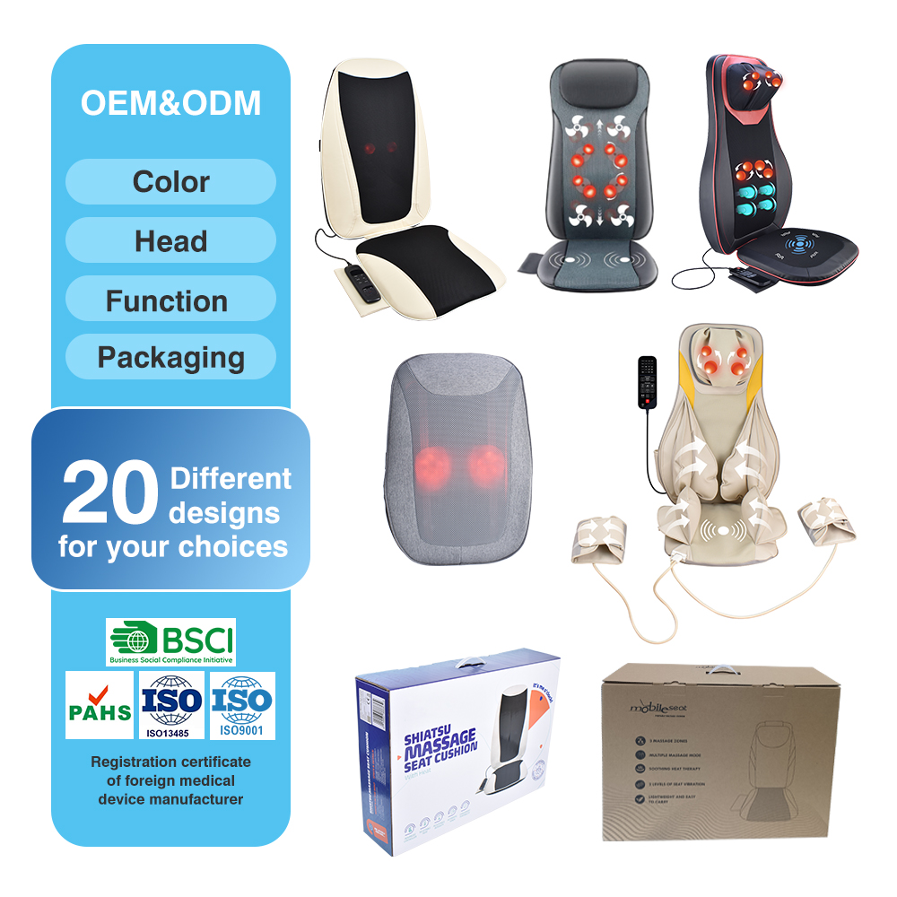 Body Shiatsu Back Seat Massager Chair Cushions Heated Car Electric Massage Cushion