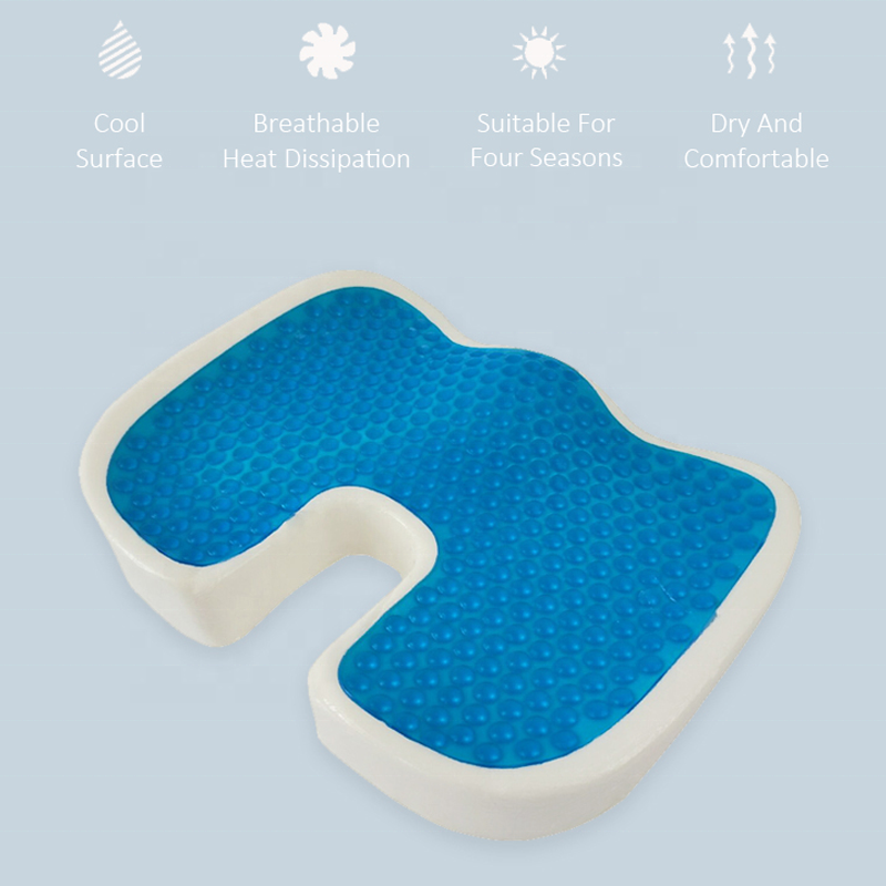 Bravo Gel Enhanced Seat Cushion Orthopedic Gel Memory Foam Coccyx Cushion Office Chair Cushion