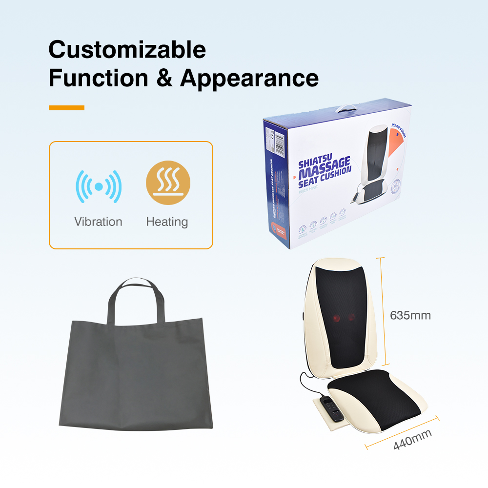 Body Shiatsu Back Seat Massager Chair Cushions Heated Car Electric Massage Cushion