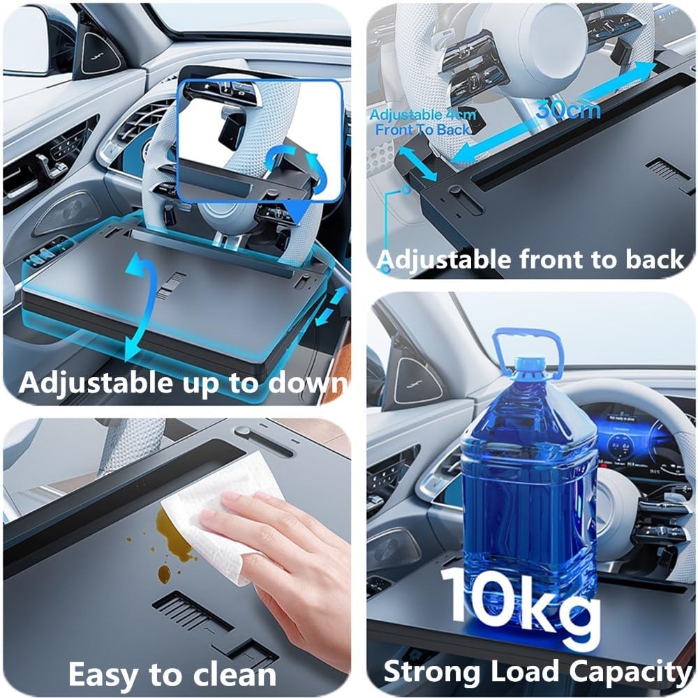 Factory Custom Multi-Functional Portable Car Steering Wheel Desk Car Food Tray For Eating With Drinks Holder