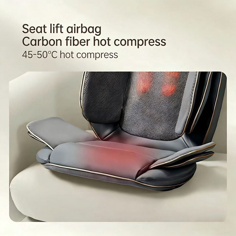 Ergonomic 3-in-1 Massage Seat Cushion, Heat Therapy &amp; Vibration Massage Mat for Car Travel Home Use