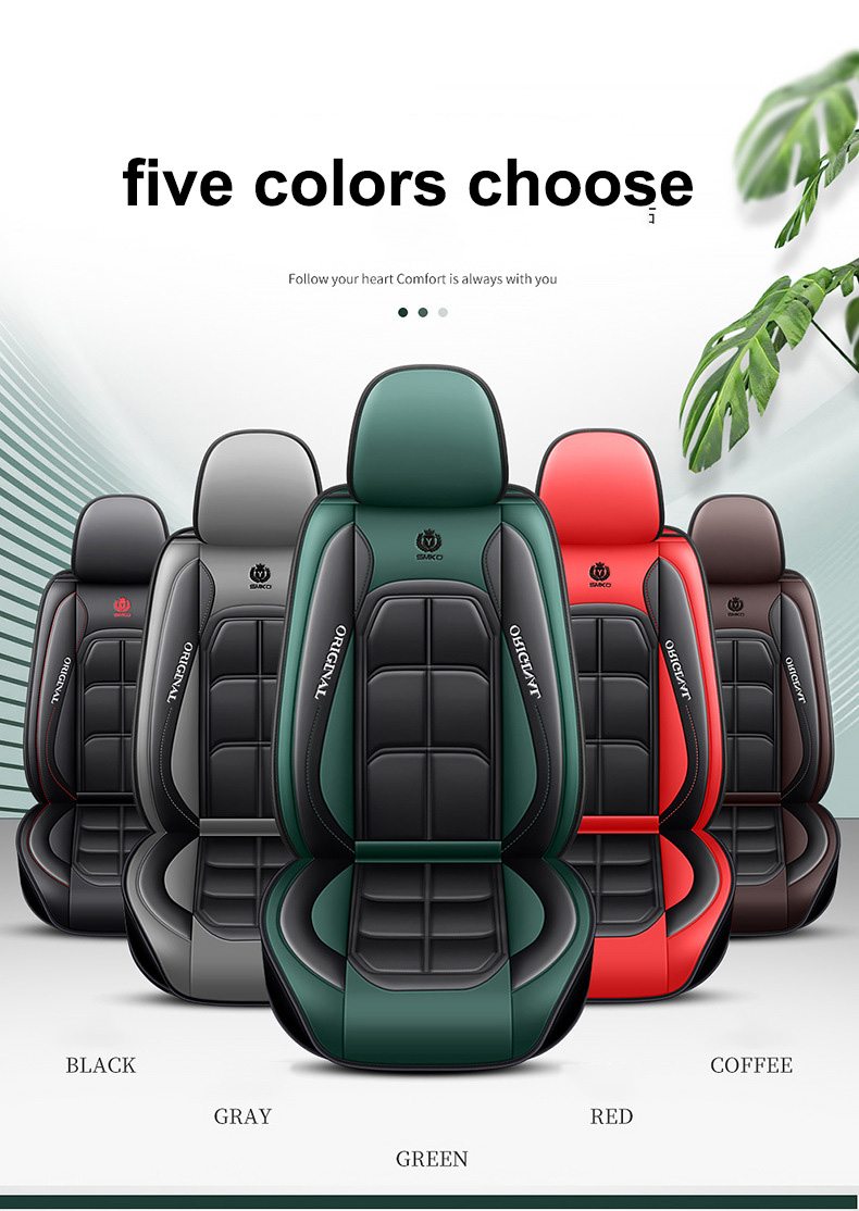 Hot Selling Luxury Leather Full Set Four Season Universal Car Seat Cover Set