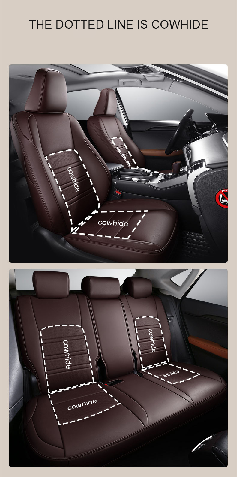 Luxury Nappa Leather Middle Part 5 Seaters Custom Fit for Lexus IS Series IS350 IS250 Car Seat Covers Front Rear Cushion