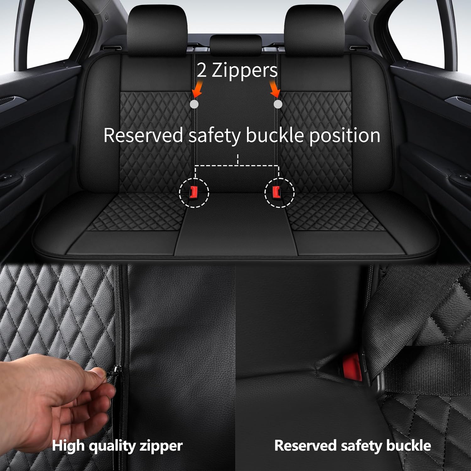 Universal Waterproof PU Leather Car Seat Cushion Full Set All Season Anti Slip Car Seat Cover