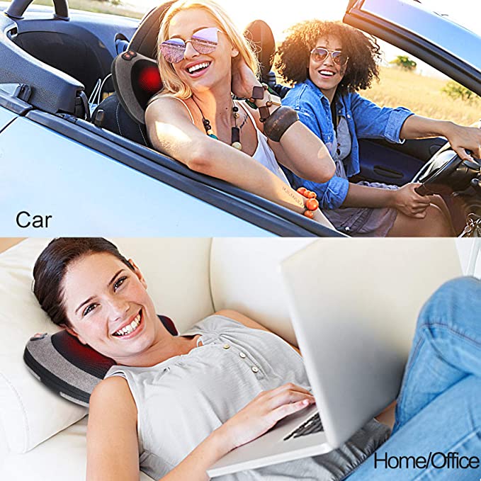 Electric Massage Pillow Car Home Massage Pillow Neck Back Shoulder Massager Pillow with Heat