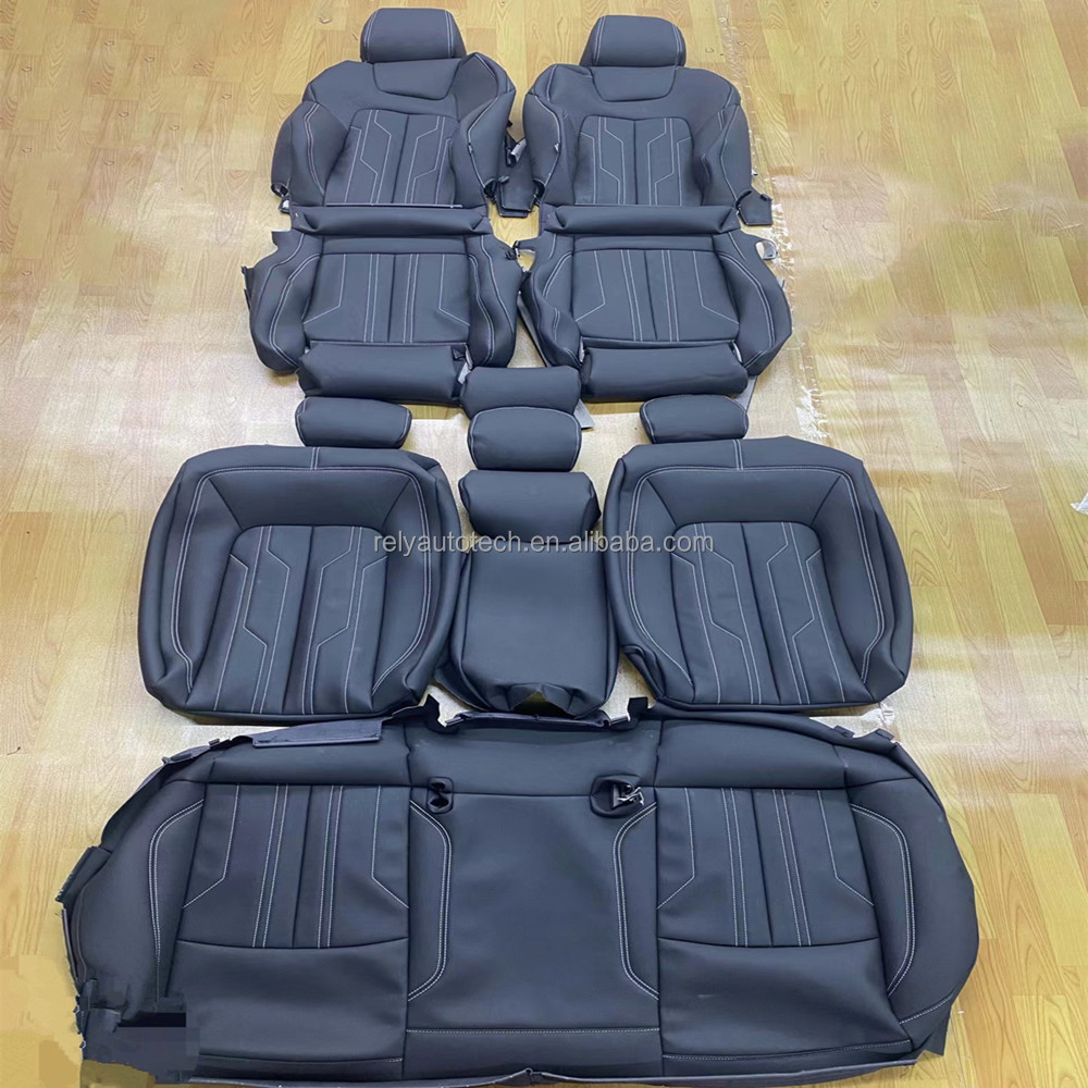 Source Factory Full Set Cowhide Leather Seat Cover Custom Fit Car Seat Leather Cover for A4 A6 A7 A8 Interior Upgrade