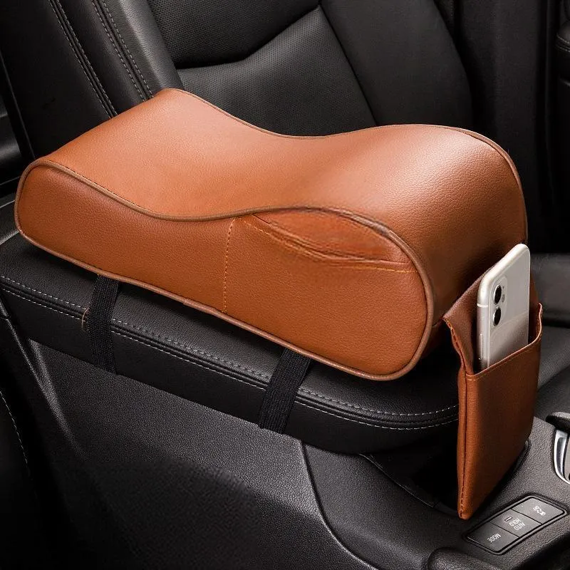 Car Center Console Cover Shiny Microfiber Leather Car Armrest Cover Cushion