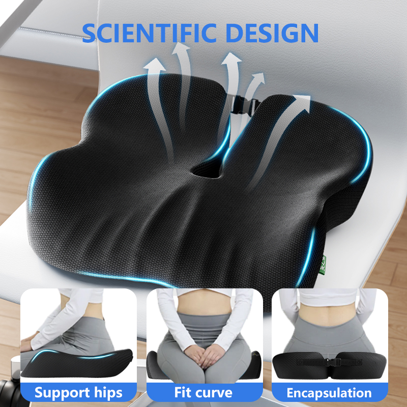 Best Selling Ergonomic Orthopedic Memory Foam Pressure Relief Seat Cushions For Office Desk, For Car, Travel Use