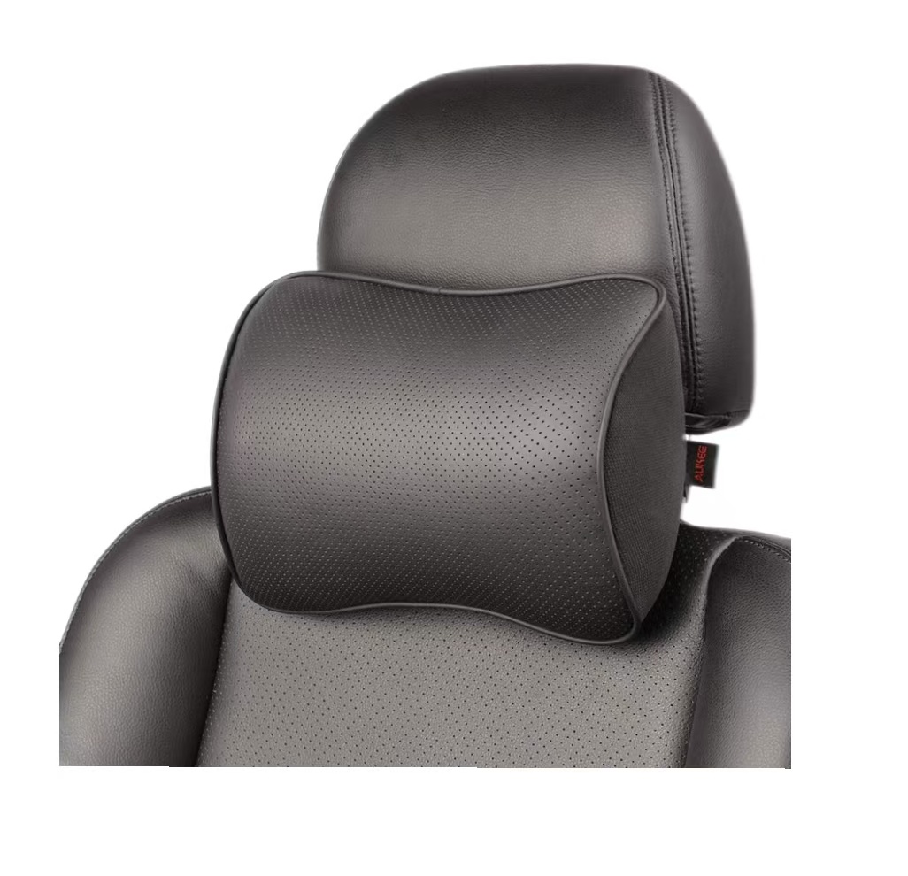 Memory Foam Car Neck Pillow Soft Leather Interior Headrest Cover for Accord Model for Home Office &amp; Driving-Black (1PC)