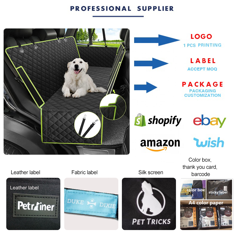 Hot Products Durable 600D Oxford Waterproof Rear Hammock Pet Dog Car Seat Cover With Side Flaps