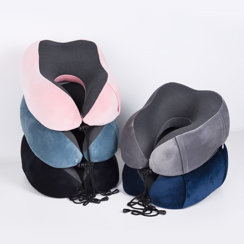 Small Order Logo Customize Travel Neck Pillow Memory Foam U Shape for Car Airplane Travel Kits With Carry Pouch Bag