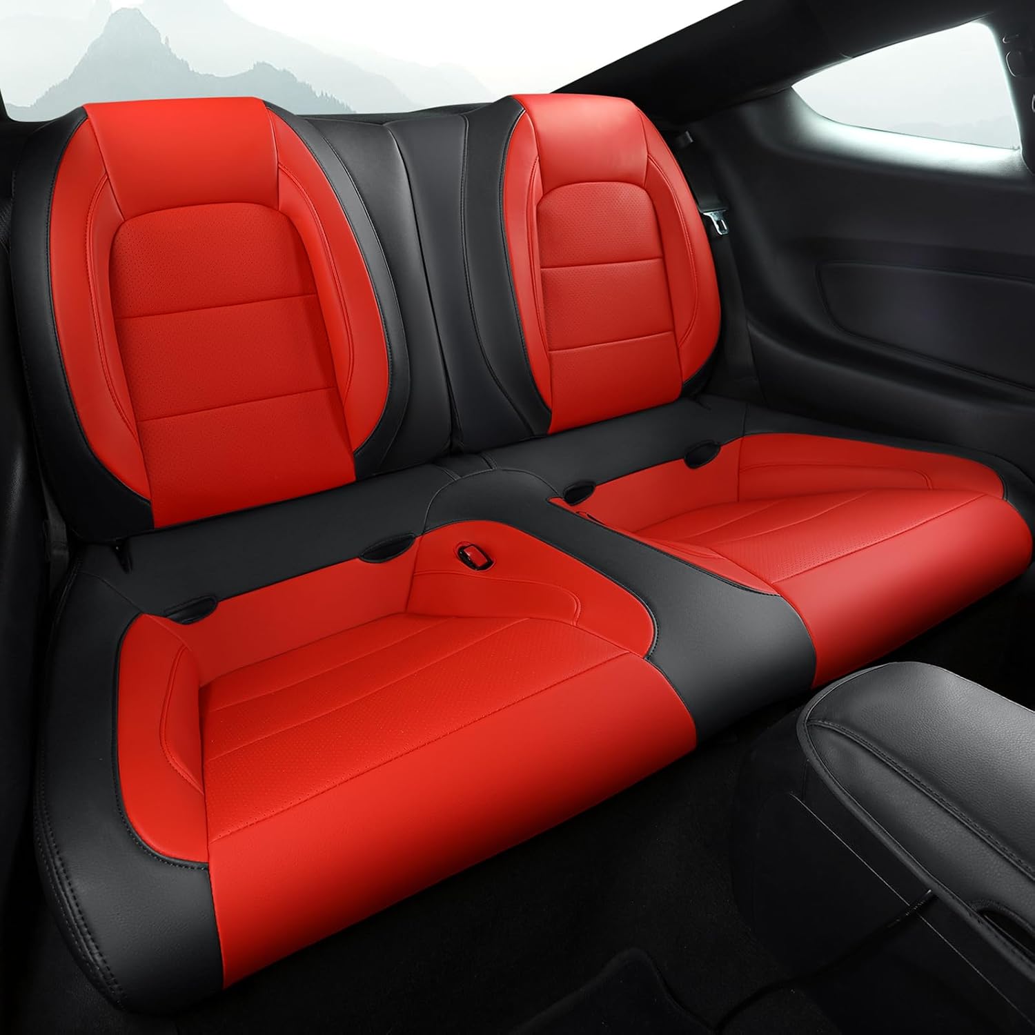 Sedan Car Custom Fit Car Seat Covers for Ford Mustang 2015-2024 Leather Full Set Five Seats Protector Napa Leather