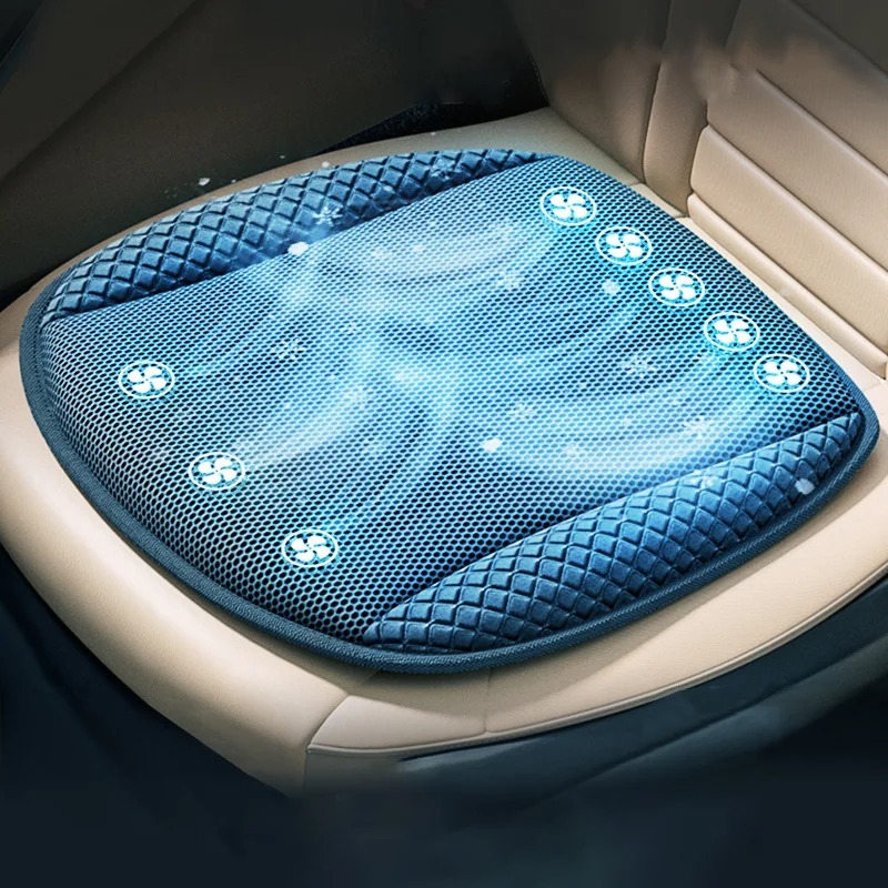 Summer Car Seat Cushion Breathable Ventilated Seat Cushion Three Gear Adjustment Ice Silk Seat Cushion Automobile Interior Parts