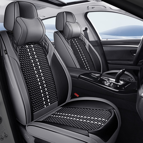 Luxury Leather Seat Covers for Cars, Breathable and Waterproof, with Lumbar Support for Front Seats and Rear Seats
