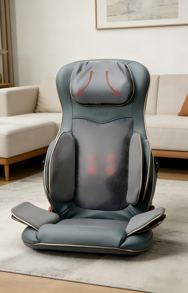 Ergonomic 3-in-1 Massage Seat Cushion, Heat Therapy &amp; Vibration Massage Mat for Car Travel Home Use