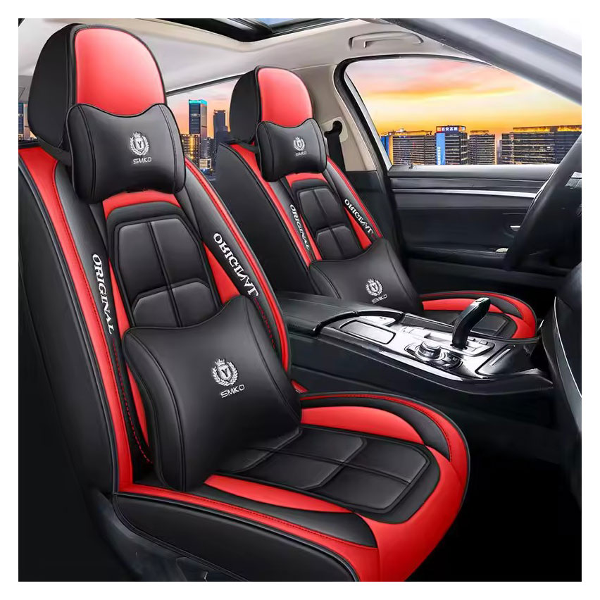 Luxury Sport Leather Car Seat Covers Full Set Interior Accessories Decoration Cushion Premium Car Seat Cover