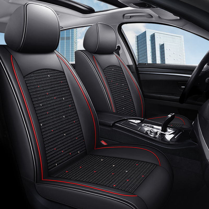 High Quality Fabric Car Seat Covers Universal Fit for Most Cars Tire Track Design Protector Set