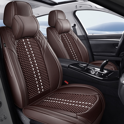 Luxury Leather Seat Covers for Cars, Breathable and Waterproof, with Lumbar Support for Front Seats and Rear Seats