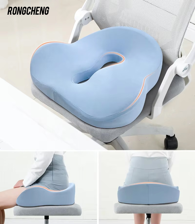 RC New Design Orthopedic Memory Foam Gel Infused Oblong Lumbar Support Coccyx Car Seat Cushion Sciatica Pain Relief Removable