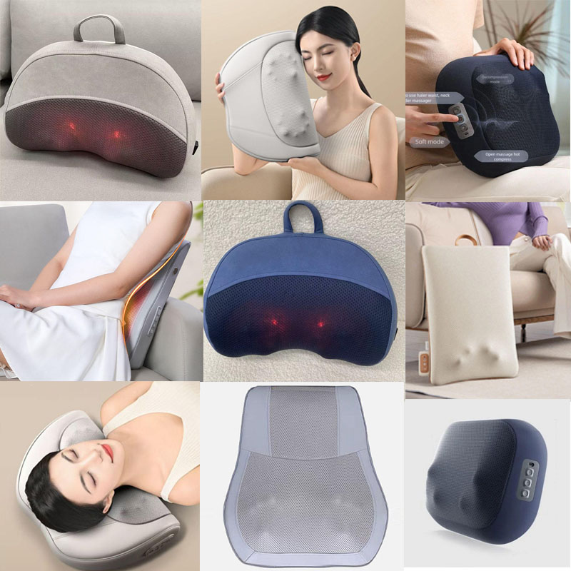 COSMO Wholesale OEM Roller Electric 3D Rolling Shiatsu Vibrating Heating Voice Control Timing Control Full Body Massage Cushion