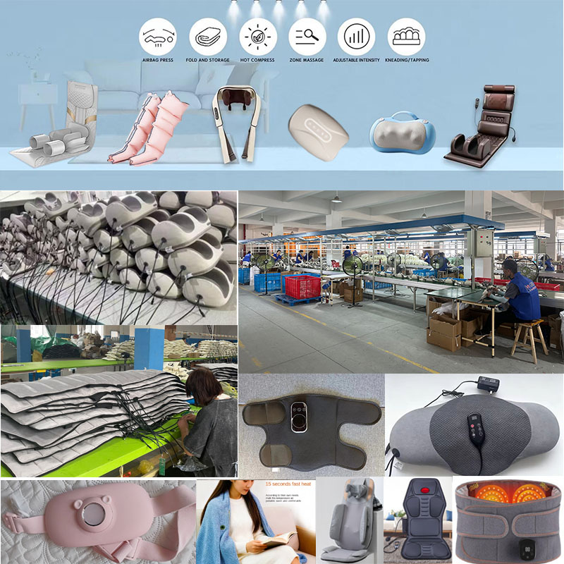 COSMO Wholesale OEM Roller Electric 3D Rolling Shiatsu Vibrating Heating Voice Control Timing Control Full Body Massage Cushion