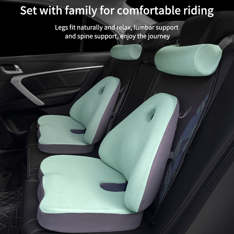 Premium Car Seat Cushion &amp; Back Support Pillow Set - Memory Foam For Pain Relief