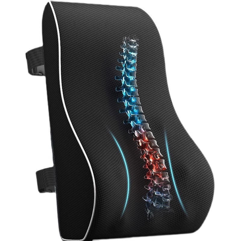 JYM Hot Sale Memory Foam Lumbar Back Support Pillow Air Mesh For Car Helps Relieve Pain