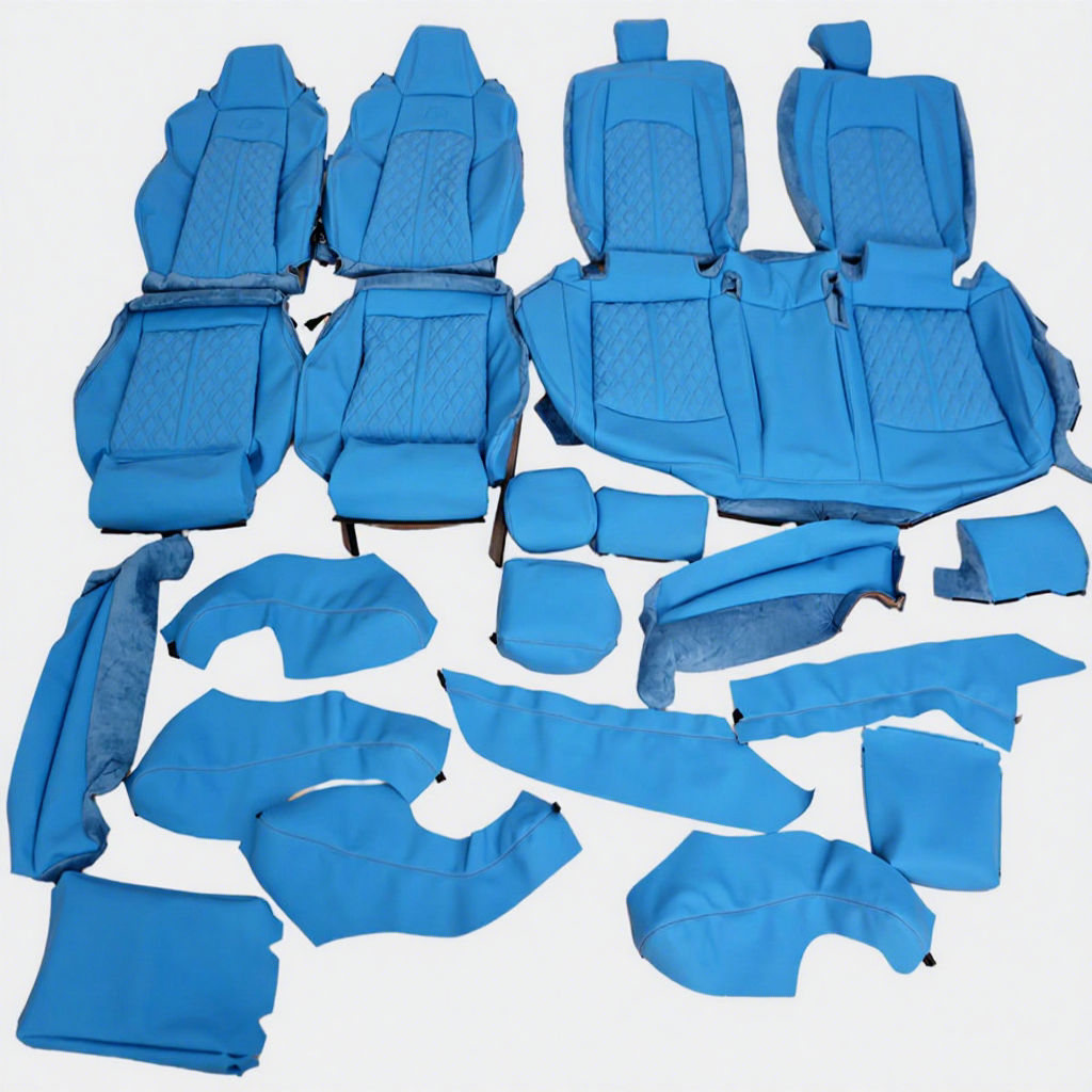 Source Factory Full Set Cowhide Leather Seat Cover Custom Fit Car Seat Leather Cover for A4 A6 A7 A8 Interior Upgrade