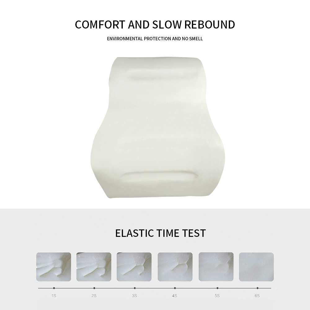 Memory Foam PU Leather Car Back Support Cushion Ergonomic Lumbar Support Pillow with Customized Embroidery Logo