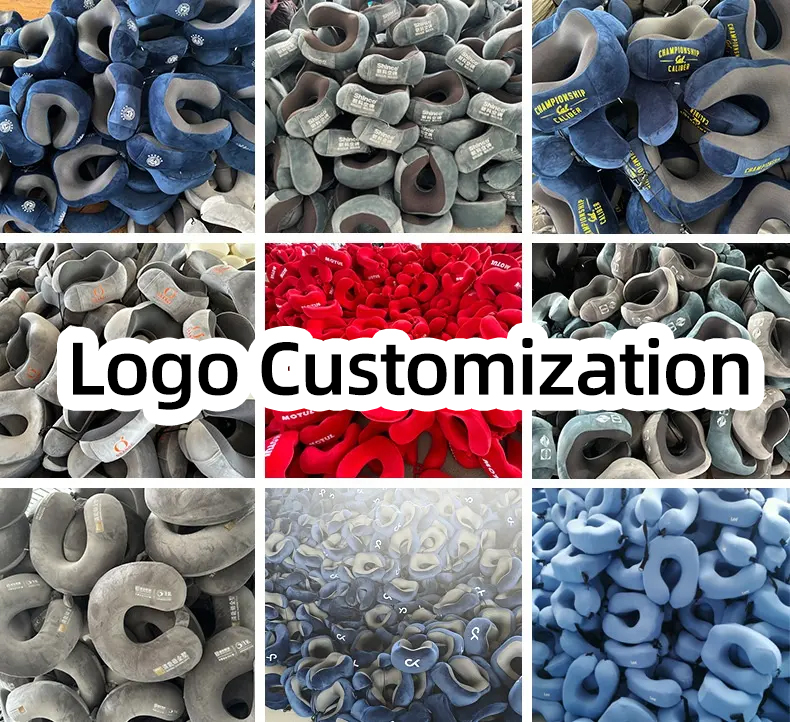 Small Order Logo Customize Travel Neck Pillow Memory Foam U Shape for Car Airplane Travel Kits With Carry Pouch Bag
