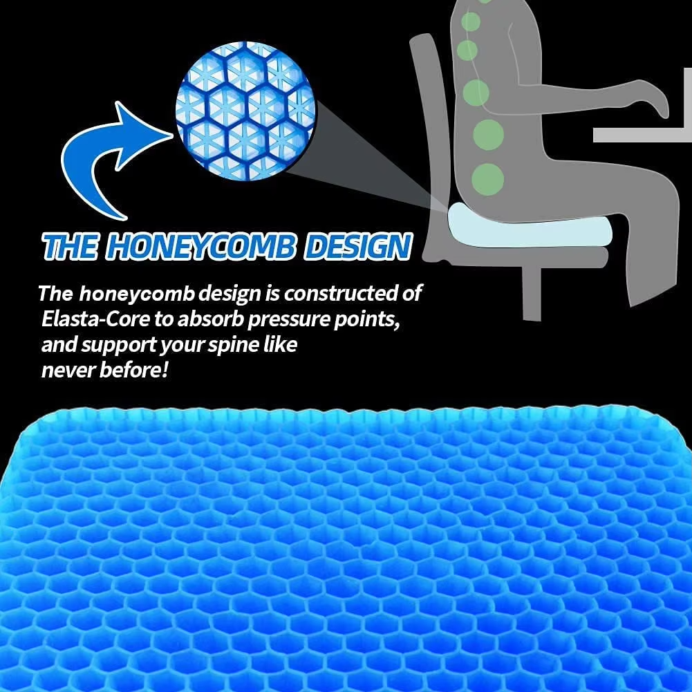 Customizable Cooling Breathable Gel Butt Soft Lightweight Car Office Chair Home TPE Seat Cushion