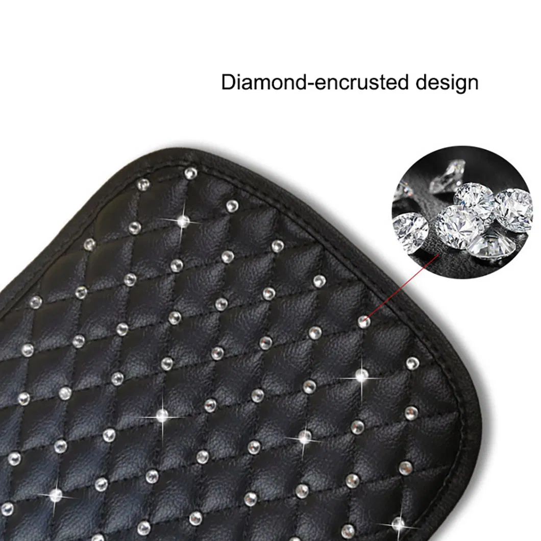 Customizable Leather Car Armrest Cushion with Embroidery Design