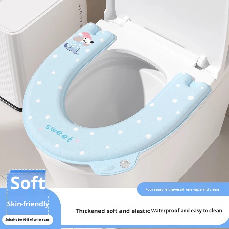 Waterproof Disposable Toilet Seat Cover EVA Thickened Cushion Adhesive All-Season Universal Printed Style