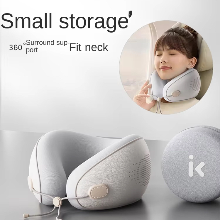 Custom Logo Portable Travel Pillow U-Shaped Latex Memory Foam Air-Filled Comfortable Design Polyester Car Airplane Neck Sleeping