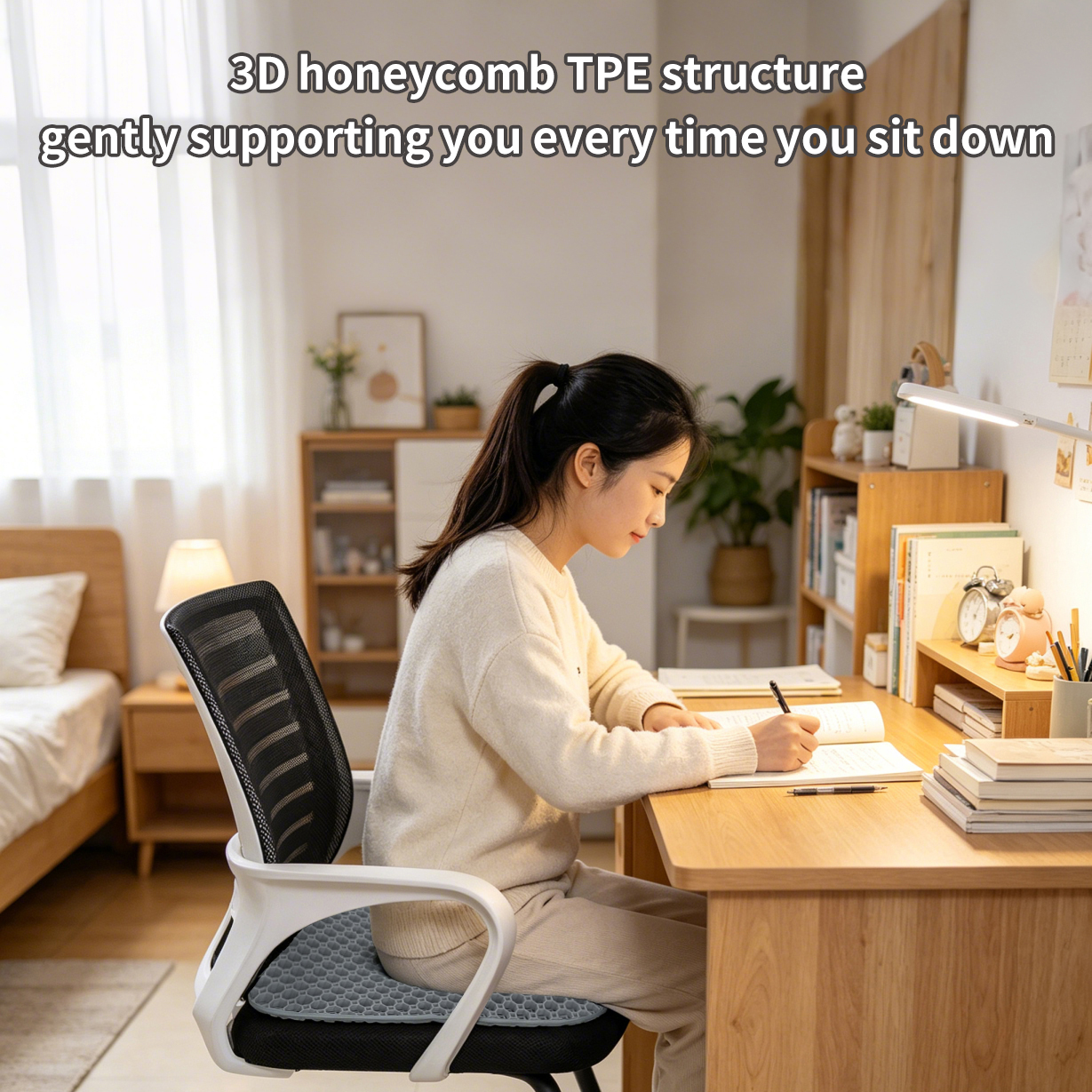 Office Chair Household Car Butt Cushion Anti-slip Ergonomic Hip Gel Cushion Cooling Tpe Seat Cushion