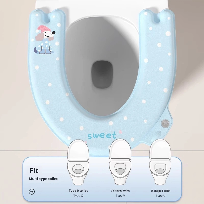 Waterproof Disposable Toilet Seat Cover EVA Thickened Cushion Adhesive All-Season Universal Printed Style